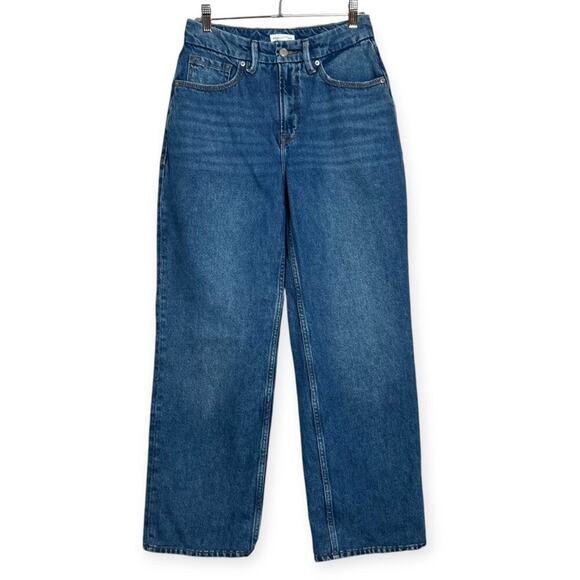 GOOD AMERICAN Good ’90s Relaxed Jeans SIZE 0 | 25 Retro Blue Wide Leg High Rise - Picture 1 of 11